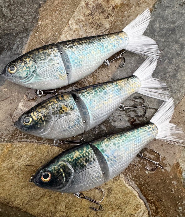 7” Hand Painted Glide Bait: Speckled Herring