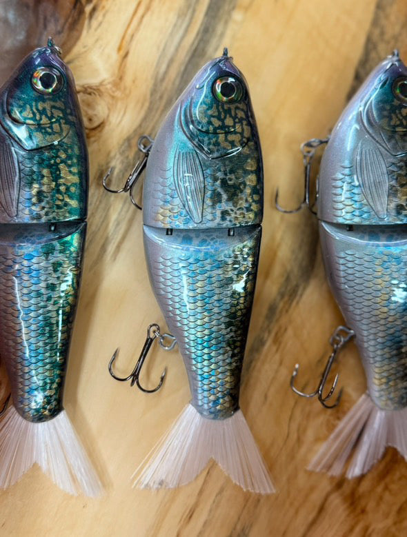 7” Hand Painted Glide Bait: Speckled Herring